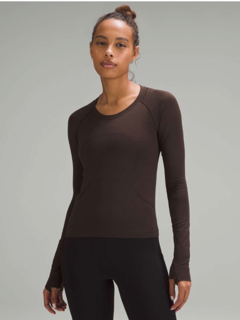 NEW! Lululemon Swiftly Tech Long-Sleeve Shirt 2.0 *Race Length Espresso Brown 10